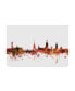 Michael Tompsett Stockholm Sweden Skyline Red Canvas Art - 20" x 25"