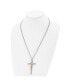 Фото #2 товара Chisel polished Yellow IP-plated Crucifix Pendant Curb Chain Necklace