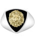 ფოტო #2 პროდუქტის EFFY® Men's Lion Head Statement Ring in Sterling Silver & 18k Gold-Plated Sterling Silver