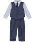 ფოტო #1 პროდუქტის Baby Boys Iridescent Twill Vest, Shirt, Tie and Pants Set