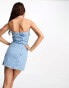 Фото #2 товара Pull&ear bandeau denim mini dress in mid blue