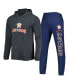 Men's Heather Navy and Heather Charcoal Houston Astros Meter Hoodie and Joggers Set