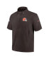 ფოტო #3 პროდუქტის Men's Brown Cleveland Browns Sideline Coach Short Sleeve Hoodie Quarter-Zip Jacket