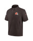 Фото #3 товара Men's Brown Cleveland Browns Sideline Coach Short Sleeve Hoodie Quarter-Zip Jacket