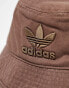 adidas Originals trefoil bucket hat in brown