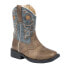 Фото #1 товара Roper Daniel Embroidery Square Toe Cowboy Toddler Boys Blue, Brown Casual Boots