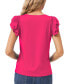 Women's Ruffled Flutter-Sleeve Short Sleeve Knit Top