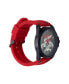 ფოტო #4 პროდუქტის Men's Matte Red Silicone Strap Watch 46mm