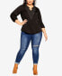 ფოტო #1 პროდუქტის Plus Size Detail Neck Top