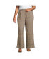 ფოტო #1 პროდუქტის Plus Size Brushed Flannel High Rise Pleated Wide Leg Pants