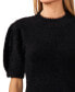 Фото #3 товара Women's Short-Sleeve Mock-Neck Eyelash Sweater
