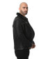 ფოტო #3 პროდუქტის Men's Leather Banded Sheepskin Casual Jacket, Washed Black with Black Wool