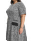 ფოტო #5 პროდუქტის Plus Size Round-Neck Short-Sleeve A-Line Dress