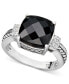 ფოტო #1 პროდუქტის Balissima by EFFY® Onyx (10 x 10mm) and Diamond Accent in Sterling Silver