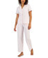 ფოტო #1 პროდუქტის Women's 2-Pc. Notched-Collar Pajamas Set, Created for Macy's