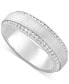 Фото #1 товара Men's Diamond Border Textured Eternity Band (1 ct. t.w.) in 10k Gold