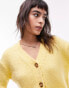 Topshop knitted v-neck cardigan in lemon