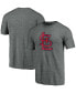 Фото #1 товара Men's Heathered Gray St. Louis Cardinals Weathered Official Logo Tri-Blend T-shirt