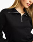 Фото #6 товара Pieces quarter zip sweatshirt in black