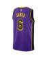 Фото #2 товара Men's LeBron James Purple Los Angeles Lakers Statement Edition Swingman Jersey