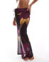 Фото #4 товара Murci exclusive mesh low rise maxi skirt co-ord in purple floral