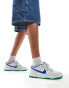 Nike Dunk Low trainer in white and blue detail Белый, 40 - фото #3