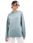 Фото #1 товара ASOS DESIGN exposed seam sweatshirt in slate grey ombre