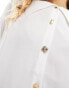 Urban Revivo oversized shirt with collar in ivory