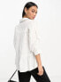 ASOS DESIGN tiered smock shirt with embellished collar in white