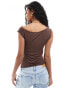 ASOS DESIGN slinky cowl top in chocolate Коричневый, M - EU 40-42 - фото #6