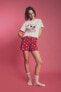 Фото #2 товара Пижама DeFacto Fall In Love Snoopy короткий рукав и шорты B6205ax24sp