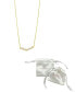 14K Gold-Plated Crystal Imitation Pearl Bar V-Necklace