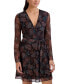 ფოტო #3 პროდუქტის Women's Burnout Faux-Wrap Mini Dress