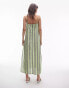 Topshop beach strappy dress in green stripe