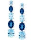 ფოტო #3 პროდუქტის EFFY® Multi Blue Topaz Linear Drop Earrings (11-7/8 ct. t.w.) in 14k White Gold