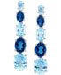 Фото #3 товара EFFY® Multi Blue Topaz Linear Drop Earrings (11-7/8 ct. t.w.) in 14k White Gold