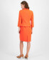 Crepe Open Front Jacket & Crewneck Sheath Dress Suit, Regular and Petite Sizes