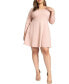 ფოტო #1 პროდუქტის Plus Size Square Neck Mini Dress