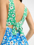 Фото #3 товара ASOS DESIGN Petite open back slip midi dress in mixed prints