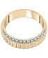 ფოტო #3 პროდუქტის Diamond Textured Bilevel Ring (1/6 ct. t.w.) in Gold Vermeil, Created for Macy's