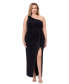 Plus Size One-Shoulder Long Ruffle Dress