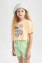 Фото #3 товара Kız Çocuk Baskılı Dokunmatik Işıklı Kısa Kollu Tişört