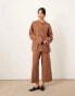 Фото #4 товара ASOS EDITION knitted button through oversized shirt co-ord in toffee