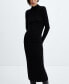 ფოტო #5 პროდუქტის Women's Perkins-Neck Ribbed Dress