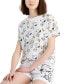ფოტო #3 პროდუქტის Juniors' Snoopy Crewneck Short-Sleeve T-Shirt