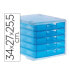 Фото #2 товара Q-CONNECT Desktop drawer file 340x270x260 mm stackable 5 drawers translucent sea