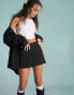 Фото #2 товара Miss Selfridge tailored mini skort in black pinstripe co ord