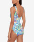 Фото #3 товара Women's Printed Ruffle Surplice Underwire One-Piece Swimsuit