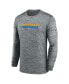ფოტო #3 პროდუქტის Men's Heather Gray Los Angeles Chargers Sideline Team Velocity Performance Long Sleeve T-shirt