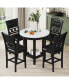 5-Piece Counter Height Dining Set with Faux Marble Table & PU-Leather Chairs